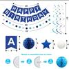 Blue Ocean 3D Folding Fan & Star Pendant Decoration Set for Kids' Birthday Party