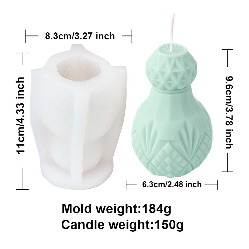 Cute Gourd Shaped Candle Silicone Mold Handmade Perfume Wine Bottle Aromatherapy Gypsum Mold Home Candle Production Kit