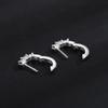 Hip Hop Maldives Blue Three Diamond Earrings Flat Needle Light Luxury Pure Earrings Simple Stud Earrings