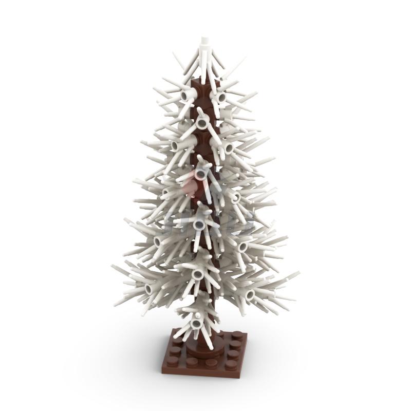Non-Toxic 138 Pcs Cedar Tree Model Green Scenery Landscape Building Blocks Moc City Street Scene Plants Decoration Bricks Kid Toy Gifts