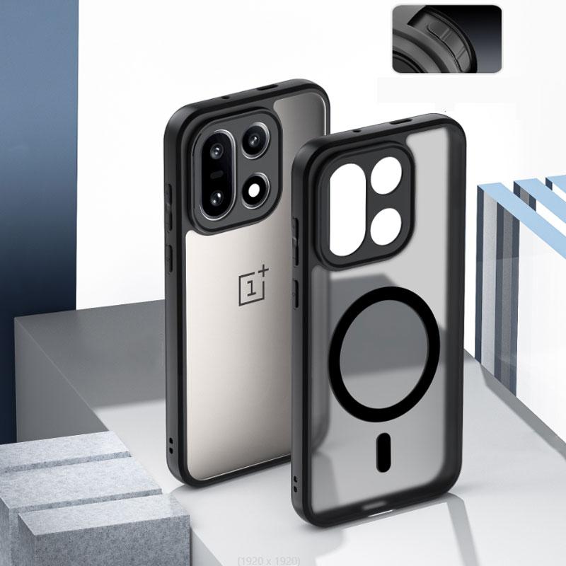 Shockproof Magnetic Case for Oneplus 15 Magsafe Wireless Charging Matte Hard Back Cover for Oneplus 15 Funda