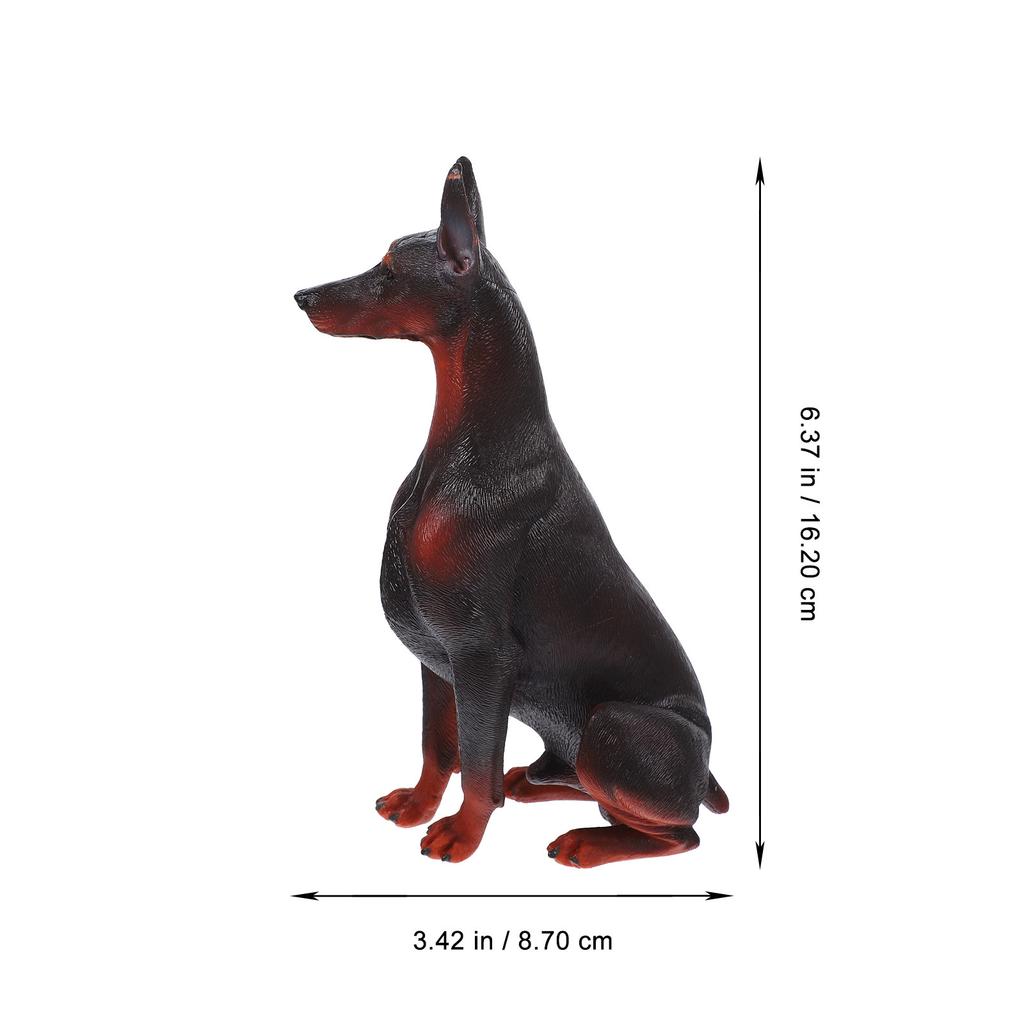 Realistic Simulation Doberman Dog Ornament Plastic Animal Decoration for Kids Room Nursery Home Desktop Vivid Lifelike Animal