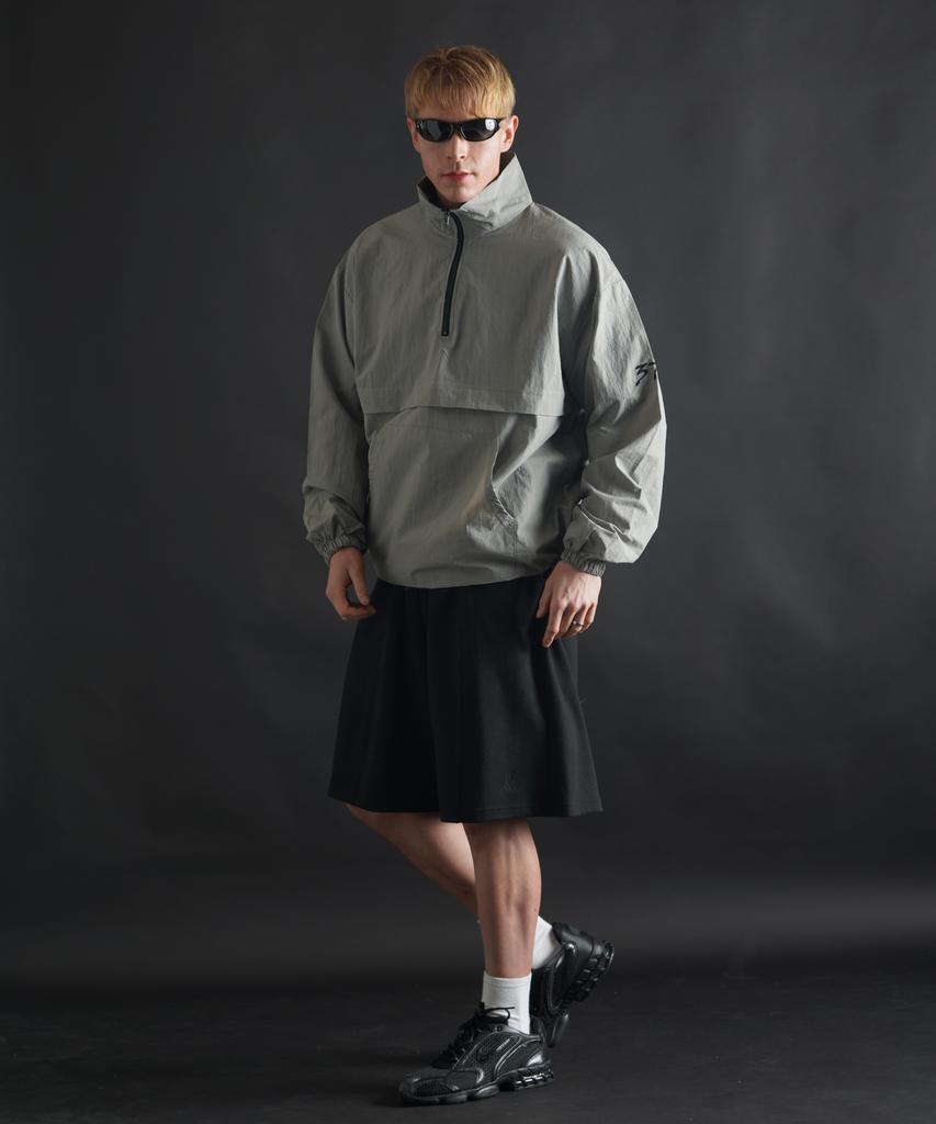 Phermenon Loose Fit Nylon Anorak [Light Grey]
