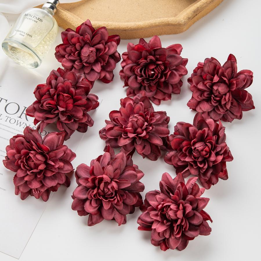 5/10Pcs Artificial Flowers Silk Chrysanthemum DIY Gifts Box Scrapbook Wedding Arch Home Garden Decor Christmas Wreaths Clearance