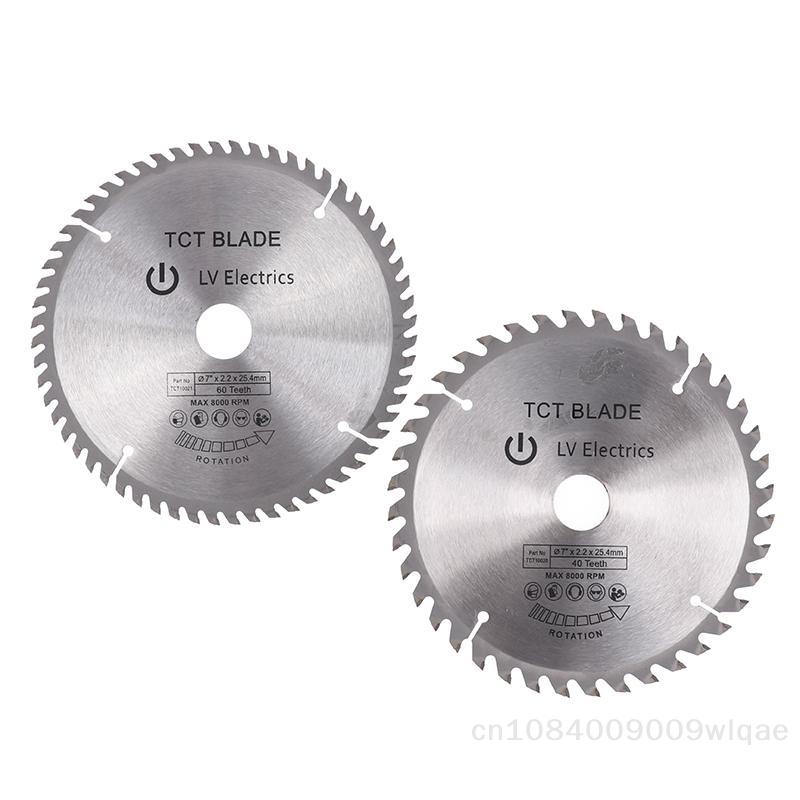 7-Inch Professional TCT Circular Saw Blade - 25.4mm Bore, 60T for Fine Finish, 40T for Fast Rip Cuts for Wood Cutting