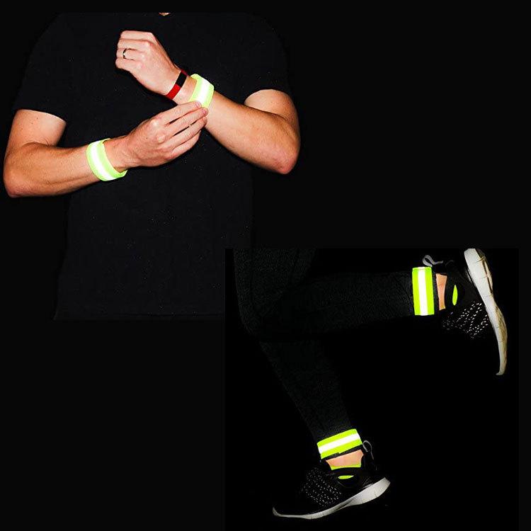 "Reflective Safety Wristband and Armband for Night Running and Cycling - Elastic Vest" 