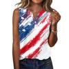Women Sleeveless V Neck Button Front Casual Top with Star Print Pattern Relaxed Fit for Everyday Wear