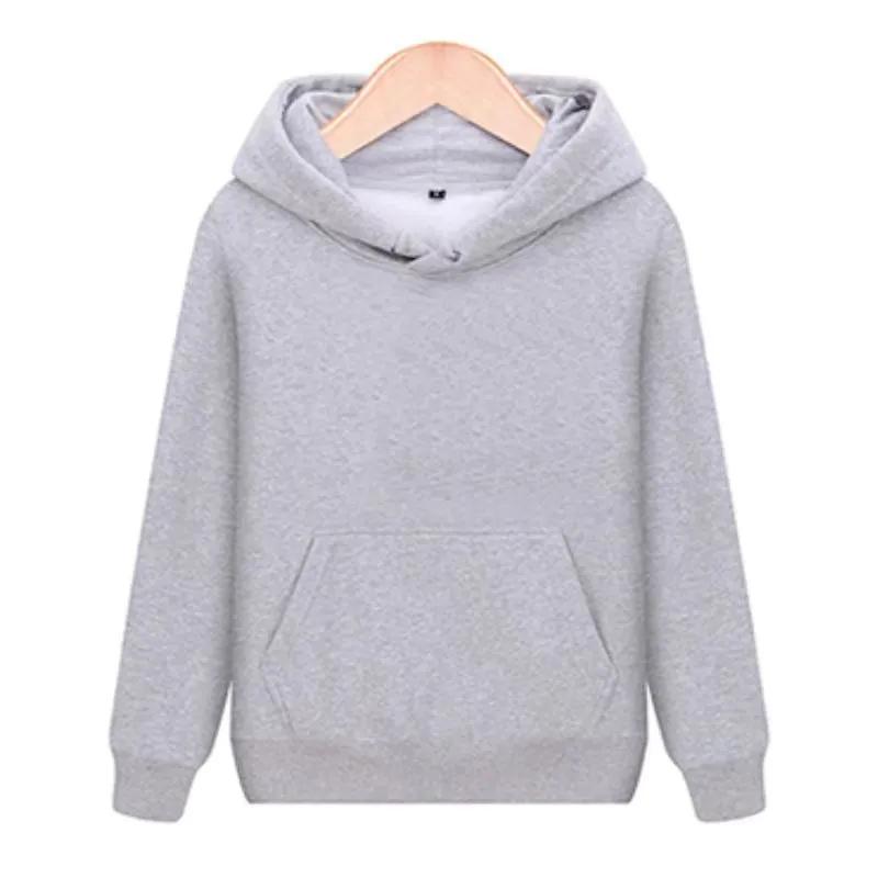 Felpa con cappuccio, pullover casual, ampia e imbottita in cotone tinta unita, da donna, autunno e inverno