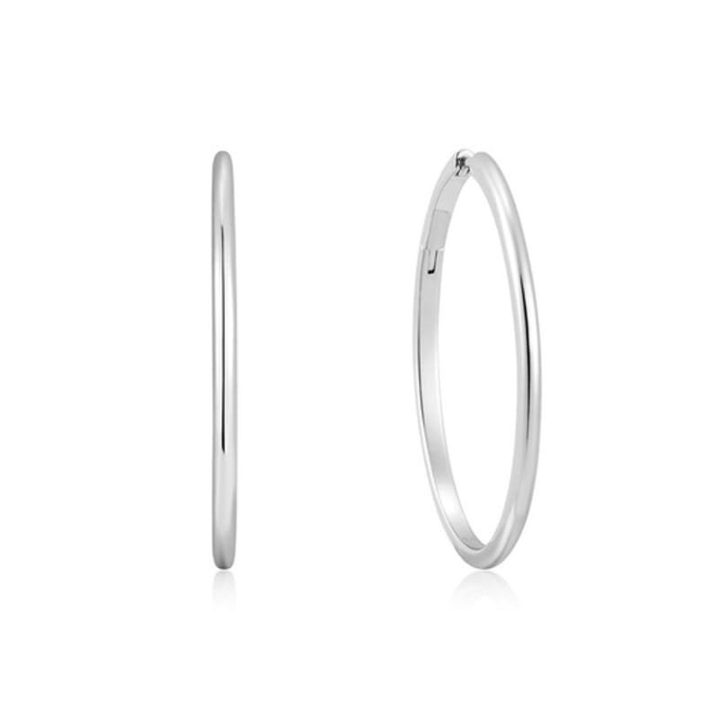 ANIA HAIE Plain Oval 925 Silver Hoop Ring Earrings E059-21H