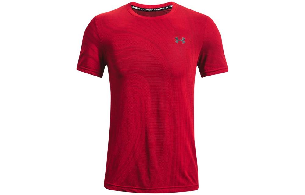 Under Armour T Shirts Men s Red Crew Neck Moderate Straight Fit 1370449-600 XXXL