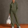 Women's Color Long Sleeve Two Piece Set Straight Leg Casual Athleisure Outfit
