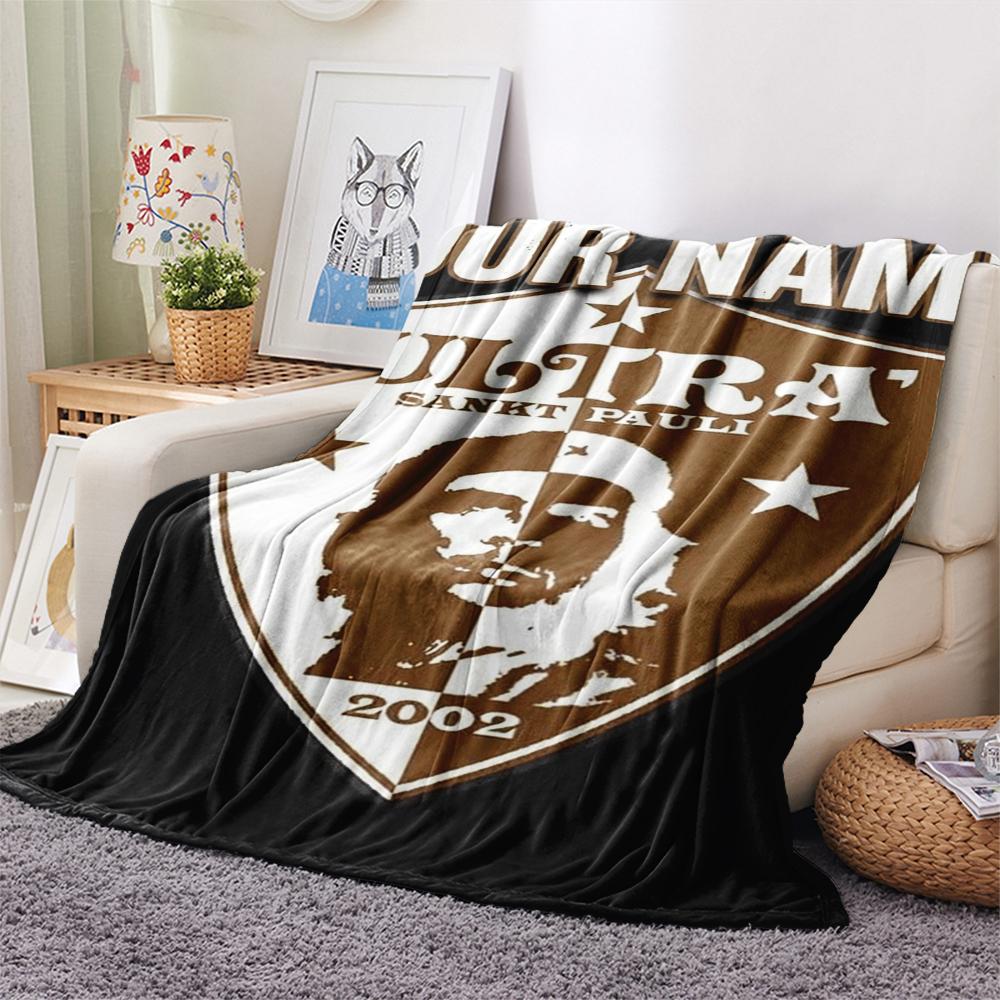 1PC Custom Name FC St. Pauli Patterned Flannel Blanket Suitable For All Seasons for Home Decor Warmth and Comfort Gifts Holiday Present