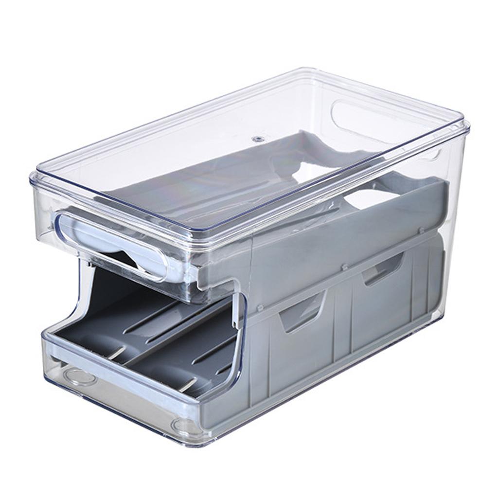 Rolling Double-Layer Egg Tray With Lid Shockproof Egg Freshing Carrier For Kitchen Drawer