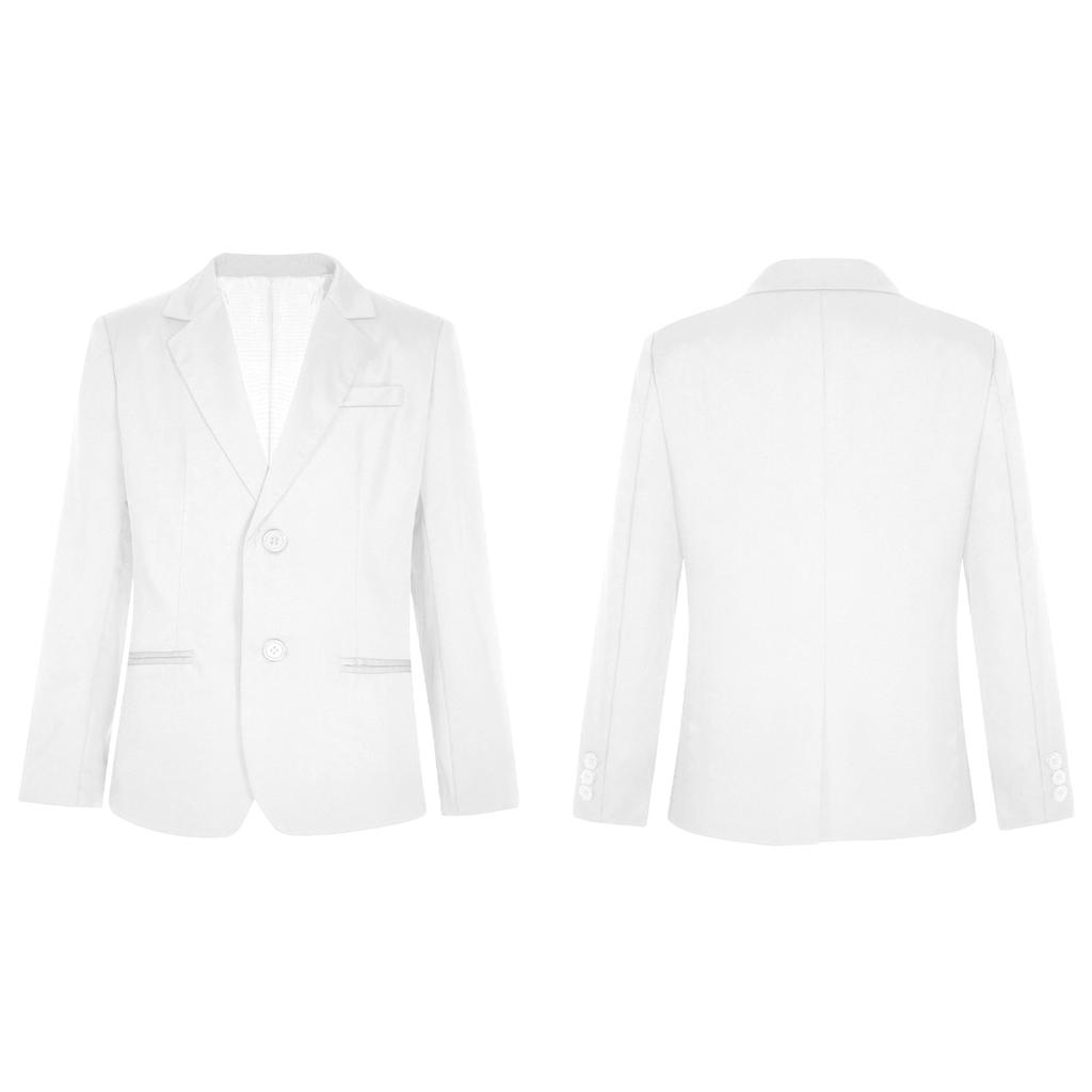Kids Boys Blazer Formal Suit Long Sleeve Tuxedo Jacket with Pockets for Wedding Ring Bearer Outfit Outerwear
