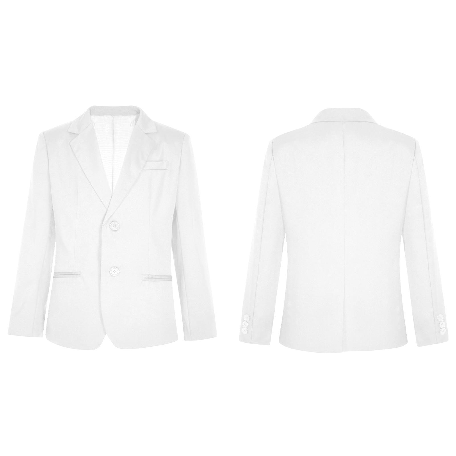 

Дитячий Класичний Спортивний Піджак з Довгим Рукавом для Весільної Вечірки, Джентльменський Блейзер, Піджак для Костюма, Верхній Одяг 7-8 Years білий