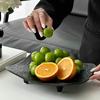 Ceramic High-legged Tray Water Ripples Candy Bowl Fruit Platter Desktop Storage Container Fruit Platter Dessert Plate