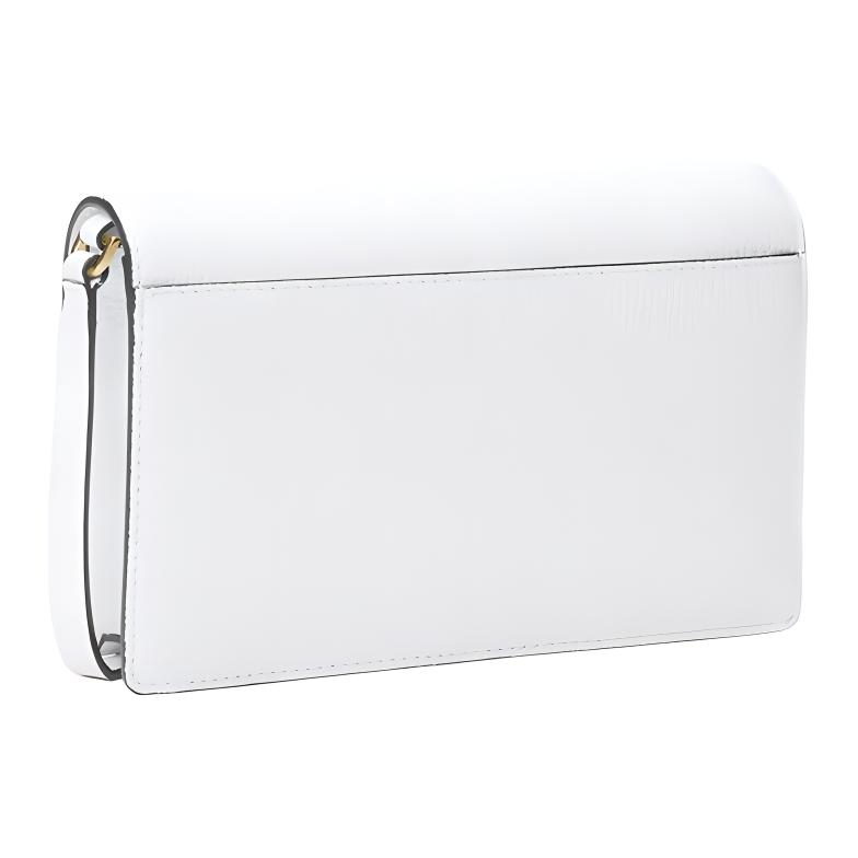 Michael Kors Mk Jet Set Medium Shoulder Crossbody Bag With Gold Hardware And Litchi Grain Leather Women bags Optical-White 32S4GJ6C6L-OPTIC-WHITE