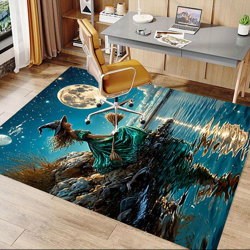 1PC Witchcraft Moonlight Extra Large Non Slip Floor carpet, Office, family, bedroom Large Area Rug Indoor Rugs, Vibrant Colors