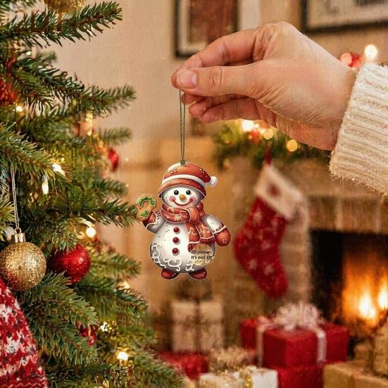 Gingerbread Man Hanging Ornaments 12/24/36Pcs Christmas Outdoor Decorations, Ornaments, 2D Double Sided Traditional Holiday Tree Decor Xmas for Office