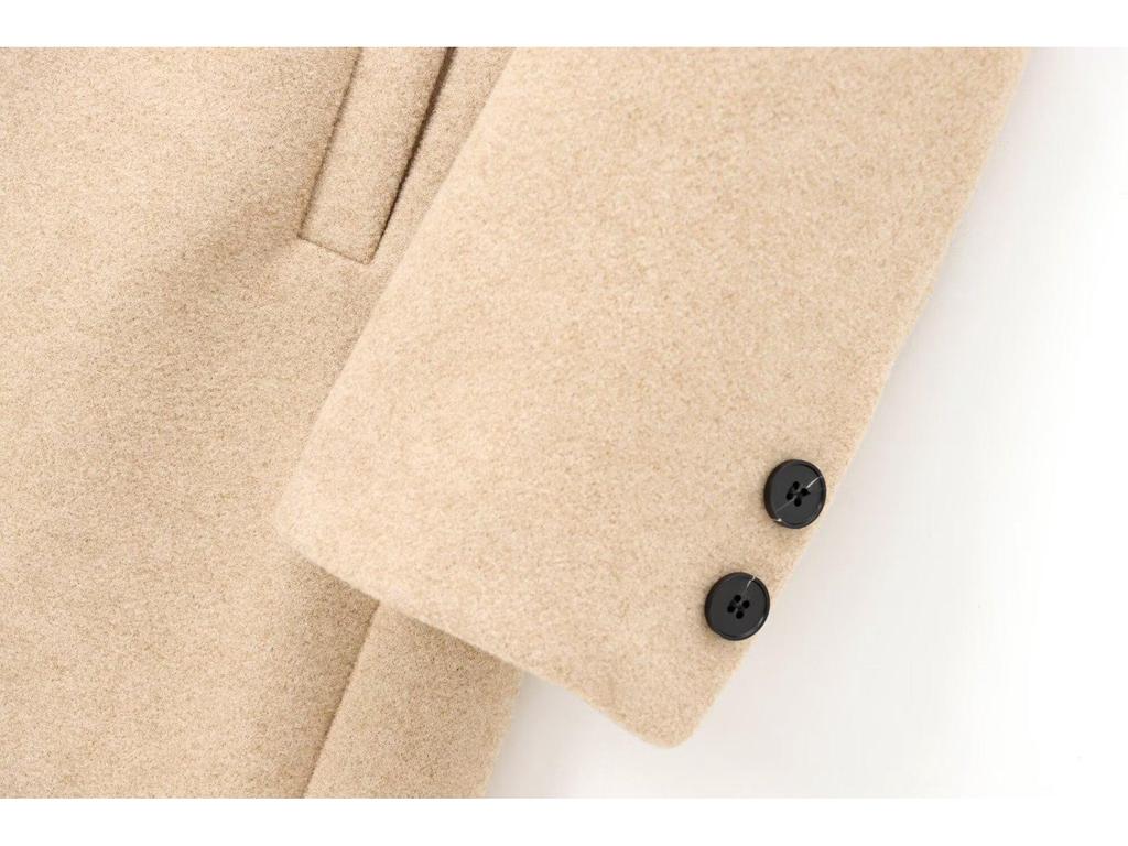 2024 Autumn Women's European & American Style Soft Lapel Long Sleeve Wool Coat