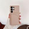 Luxury Wallet Card Slot Solid Color Matte Hard PC Phone Case For Samsung S25 Ultra Edge S23 S22 S24 Ultra Plus FE Bumper Cover
