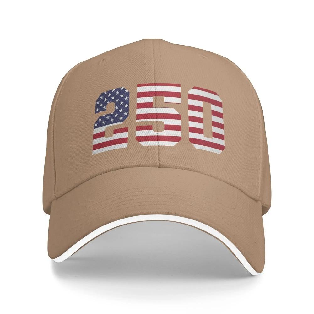 USA 250 Potisk Čísel Baseballová Čepice Nastavitelná Bavlna Ležérní Trucker Kšiltovka Dospělí Sportovní
