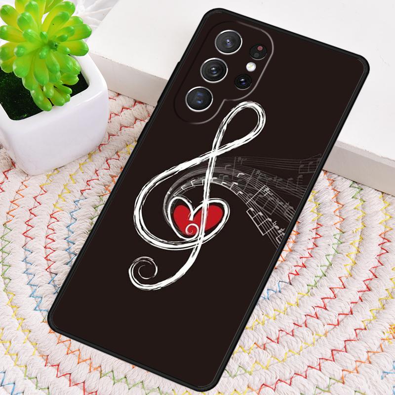 Treble Clef Music Note TPU Phone Case For Samsung Galaxy Note 10 Pro S26 S25 S24 S23 S22 Ultra Plus S21 FE S20 Shockproof Cover