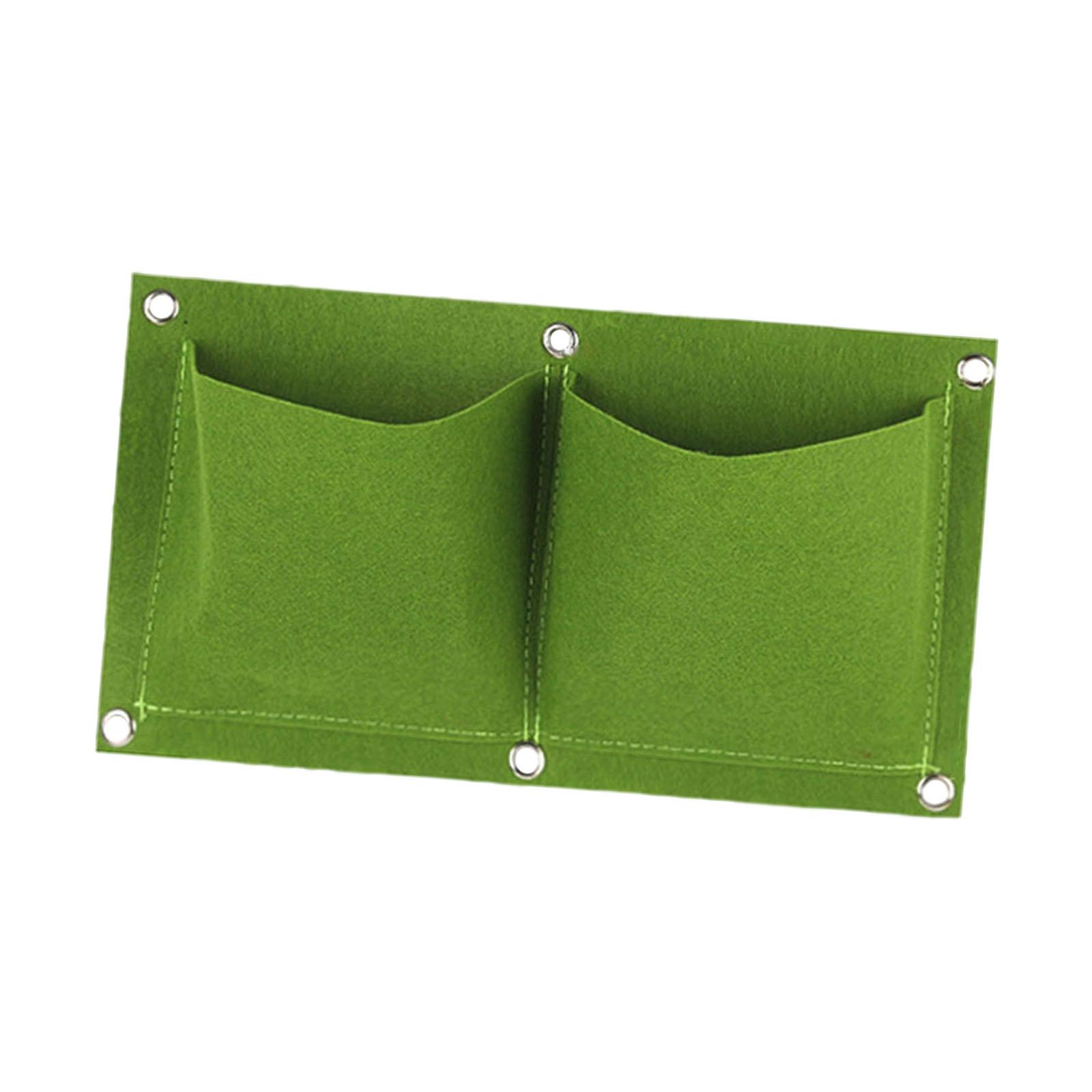 Wall Hanging Planting Bag Flower Container Multiuse Sturdy 2 Pockets for Patio зелёный
