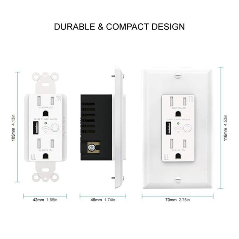 Smart Wifi US Wall Power Outlet Multi Outlets USB Adapter APP Remote Control Socket Plug US Plug
