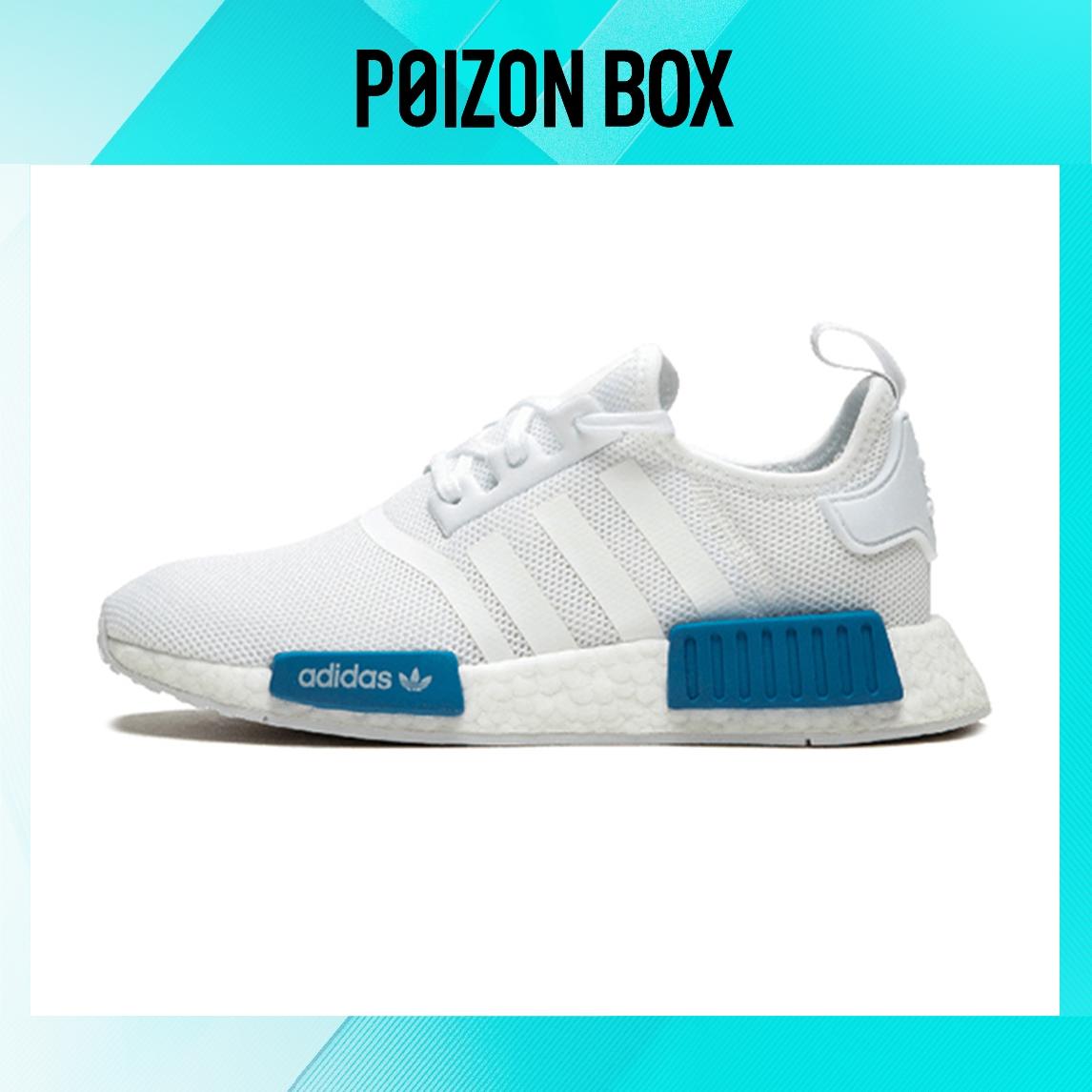 

детские кроссовки adidas NMD R1 Cloud White Bright Blue/White (GS) AQ1785