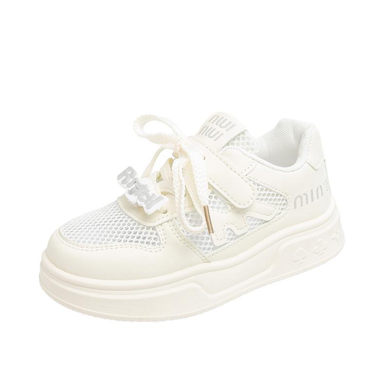 Girls' sports shoes 2025 spring and autumn new boys' mesh board shoes children's breathable casual shoes student white shoes tide