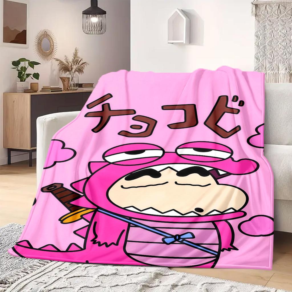Shinchan Anime Print Blanket Warm Comfortable Flannel Blanket Suitable for Bedrooms, Sofas, Beds, Chairs, Picnics, Travel