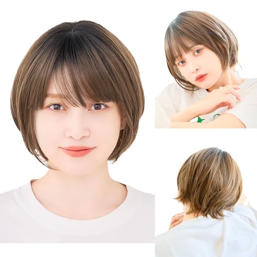 

M.wig Certified Medical Relaxed Wig, Latte Short, One Size Fits All, 24-Hour Wig, Adjustable, Diamond Silhouette, See-Through Bangs, I-Shaped Whorl, H