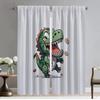 Anti-mosquito Curtains for Living Room Curtain Little Dinosaur Partition Home Interior Curtains 2 Pieces Shades Kitchen Blackout
