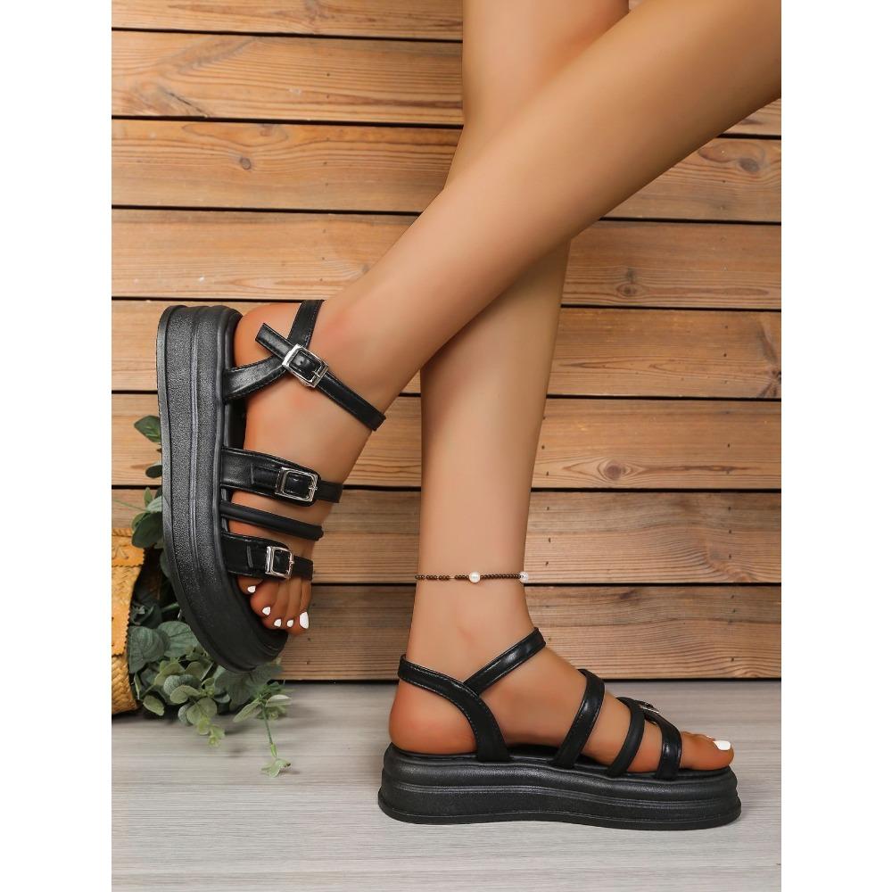 Women's Plus Size 41-42 Platform Sandals, New Summer Fairy Style Roman Shoes, Beach Sandals for Dresses