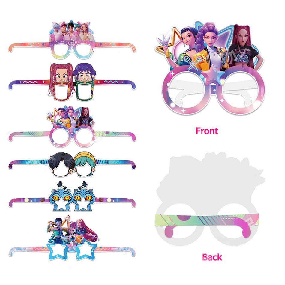 Kpop Demon Hunters Glasses Birthday Party Decorations Racing Glasses Masks Children's Birthday Party Photography Props Party