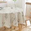 Flower Printing Cotton and Linen Dining Table Cloth Round Living Room Suitable for Holiday Dining Rooms Family Gatherings, Birthday Parties
