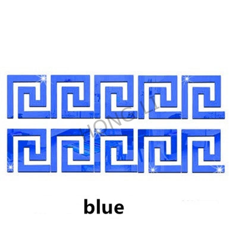 New 10Pcs Building Border Acrylic Mirror Sticker Wall Art Home Diy Decoration Mirror Wall Stickers Home Office Decor 100X100Mm
