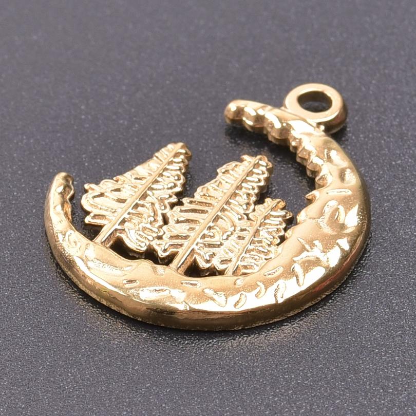 5pcs/Lot New Moon Charm No Fade Stainless Steel Pendants Charms In Bulk DIY Jewelry Making Supplies Witch Knot Star Accessories