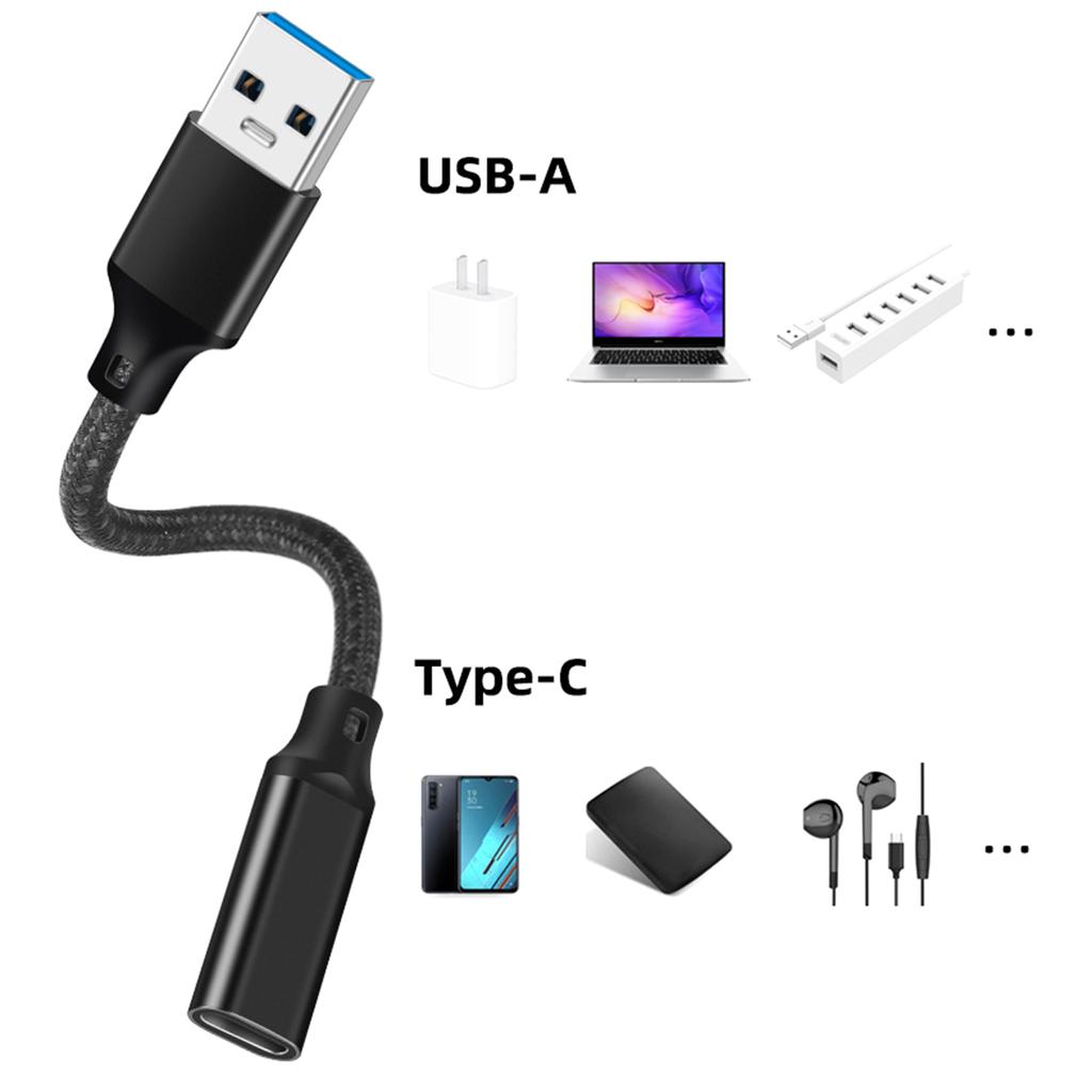 TypeC to USB3.2 Adapter Cable TypeC Female to USB Charging Line for Phone Computer Headset Carplays Data Line