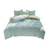 2024 A-Class Pure Cotton Bedding Set: Solid Color Duvet Cover & Bed Sheet