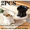 Black/pure White Tall Cat and Dog Bowl To Protect the Cervical Vertebraa Practical Pet Gift for Cats and Small Dogs.