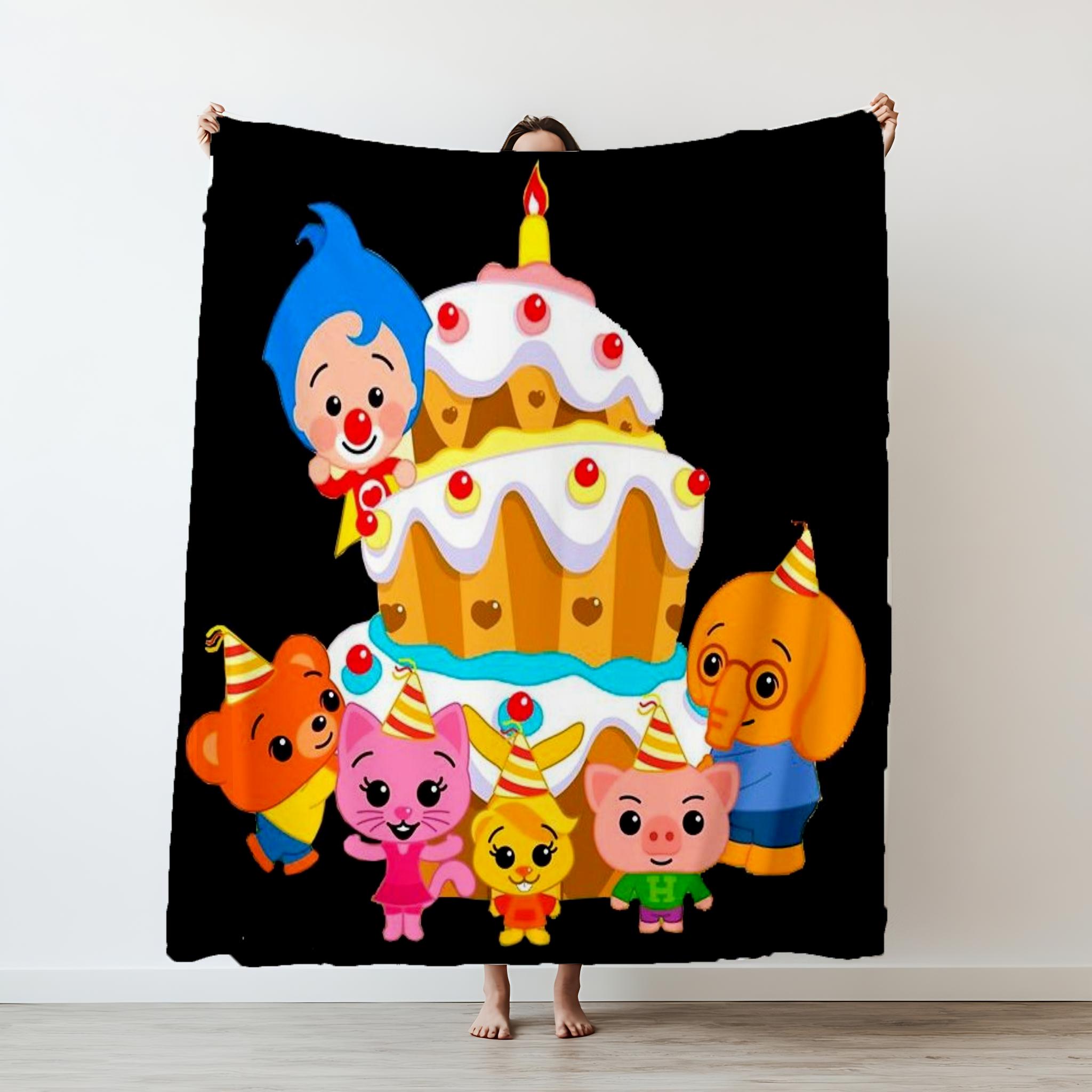 130×150cm Clown Plims Painting Thin Printed blanket Camping Throw Bed Sofa Office Air Conditioning Soft Leisure Blankets