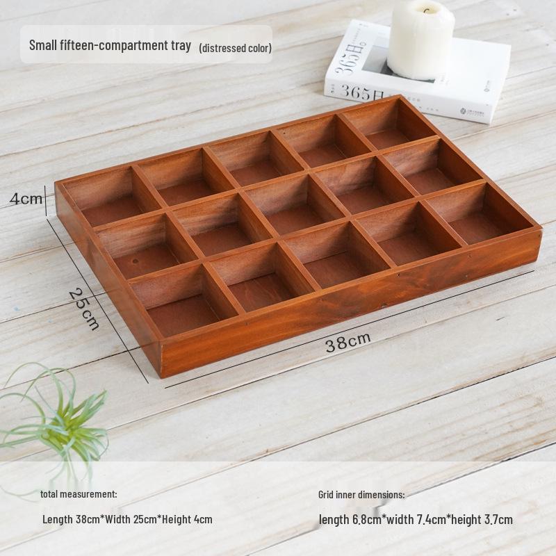 Japanese Style Wooden Desktop Storage Box - Nine Grid Organizer for Bedroom Entryway
