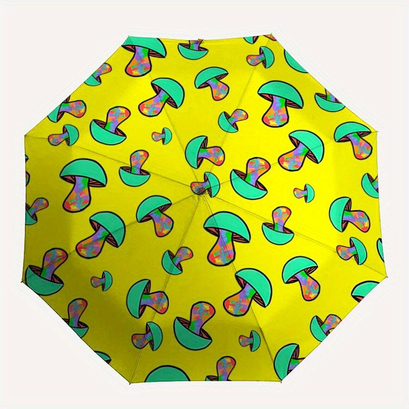 

1pc Mushroom Pattern Automatic Open/close, All-Season Portable Folding Umbrella, Travel, Everyday, Formal Events110