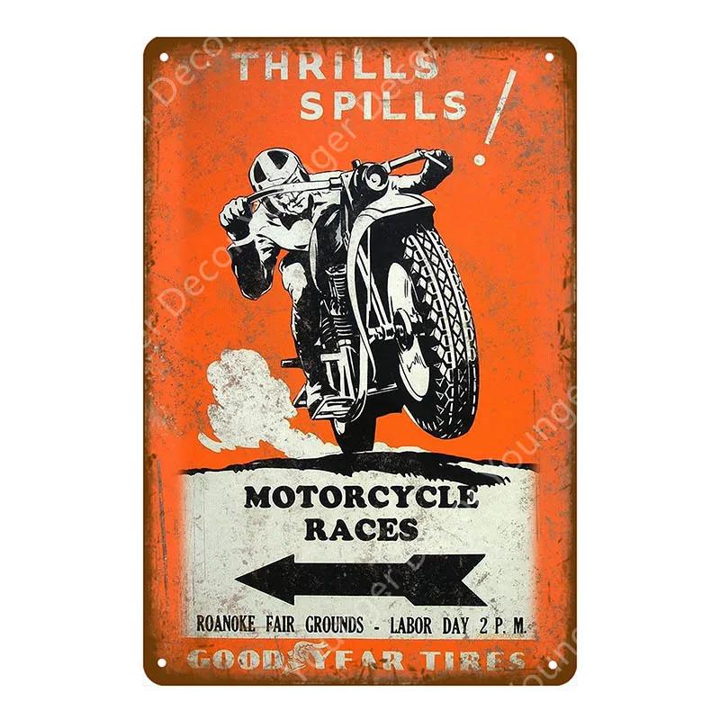 Dirt Bike Metal Poster Retro Motorcycle Races Plaque Wall Art Painting Plate Pub Bar Garage Home Decor Isle Of Man Signs YI-179