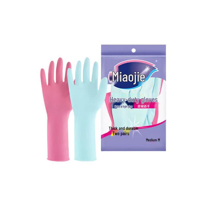 Miaojie Durable Kitchen Cleaning Gloves (4 Packs, Medium)