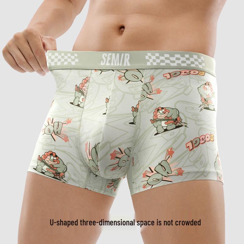 Semir Men's 7A Antibacterial Pure Cotton Boxer Briefs (3-Pack)