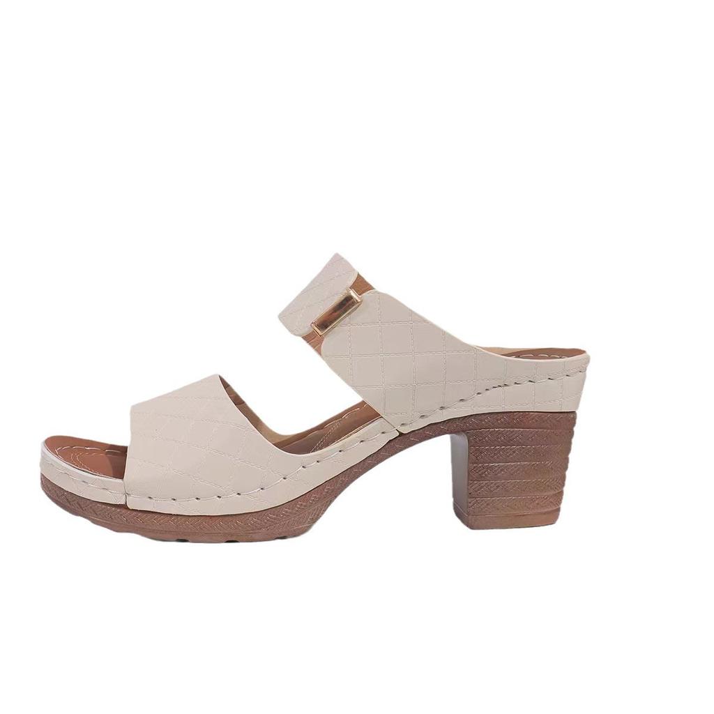 Plus Size 36-43 Shoes for Women Summer Lightweight High Heels Sandals Open Toe Slippers Female Casual Slipper Women