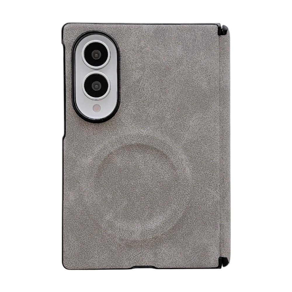 PU Sheepskin Leather Luxury Magnetic Case for Samsung Galaxy Z Fold 8 Ultra 8 7 6 5 Wireless Charging Hinge Protective Cover